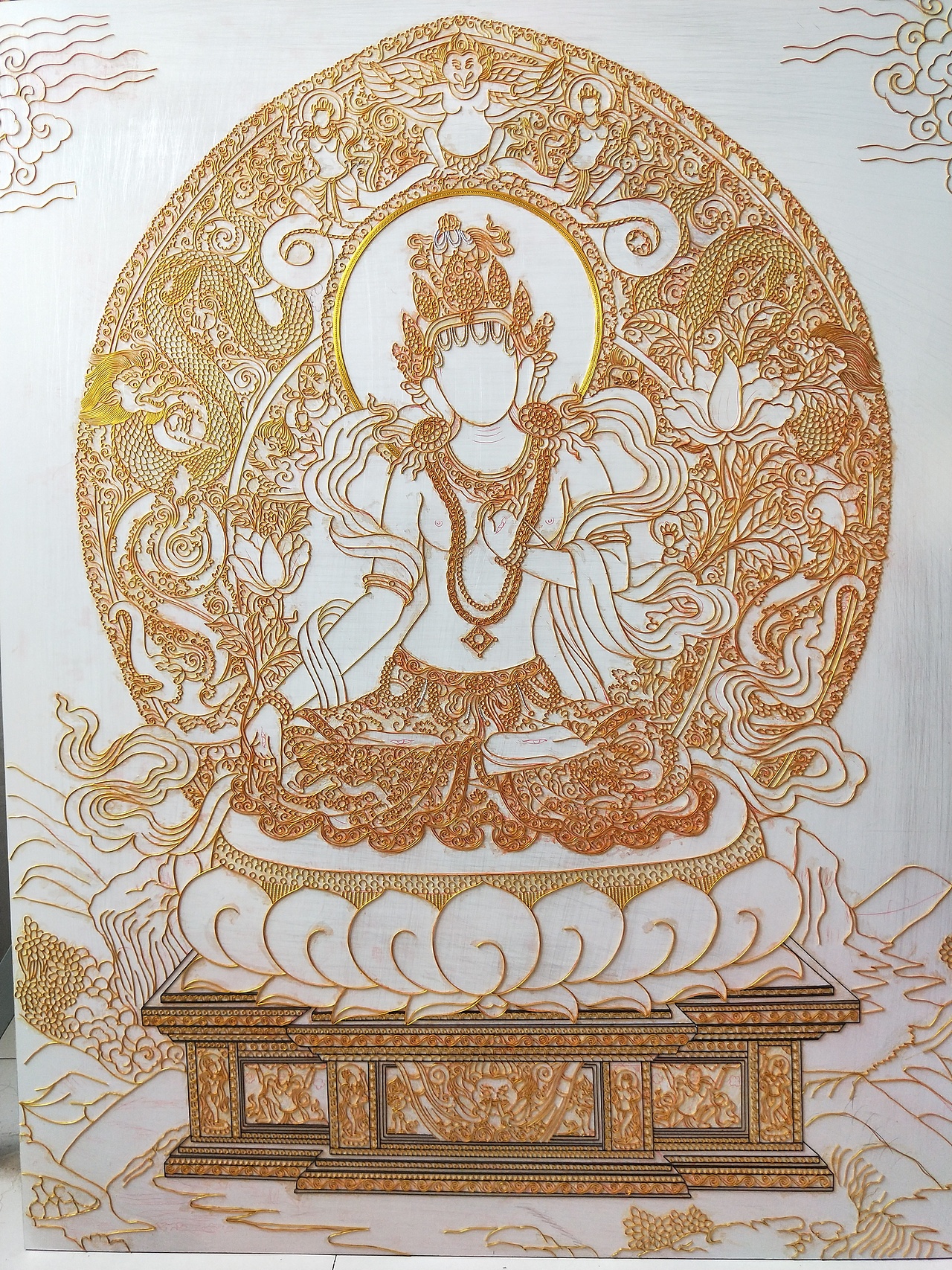 客户不要求上色,所以就这样接下善缘吧