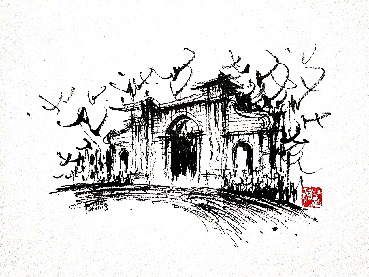 建筑速写（图ZMjc4MjYxNzA0） - 绘画 - 站酷设计师阿龙速写原创素材 - 站酷ZCOOL