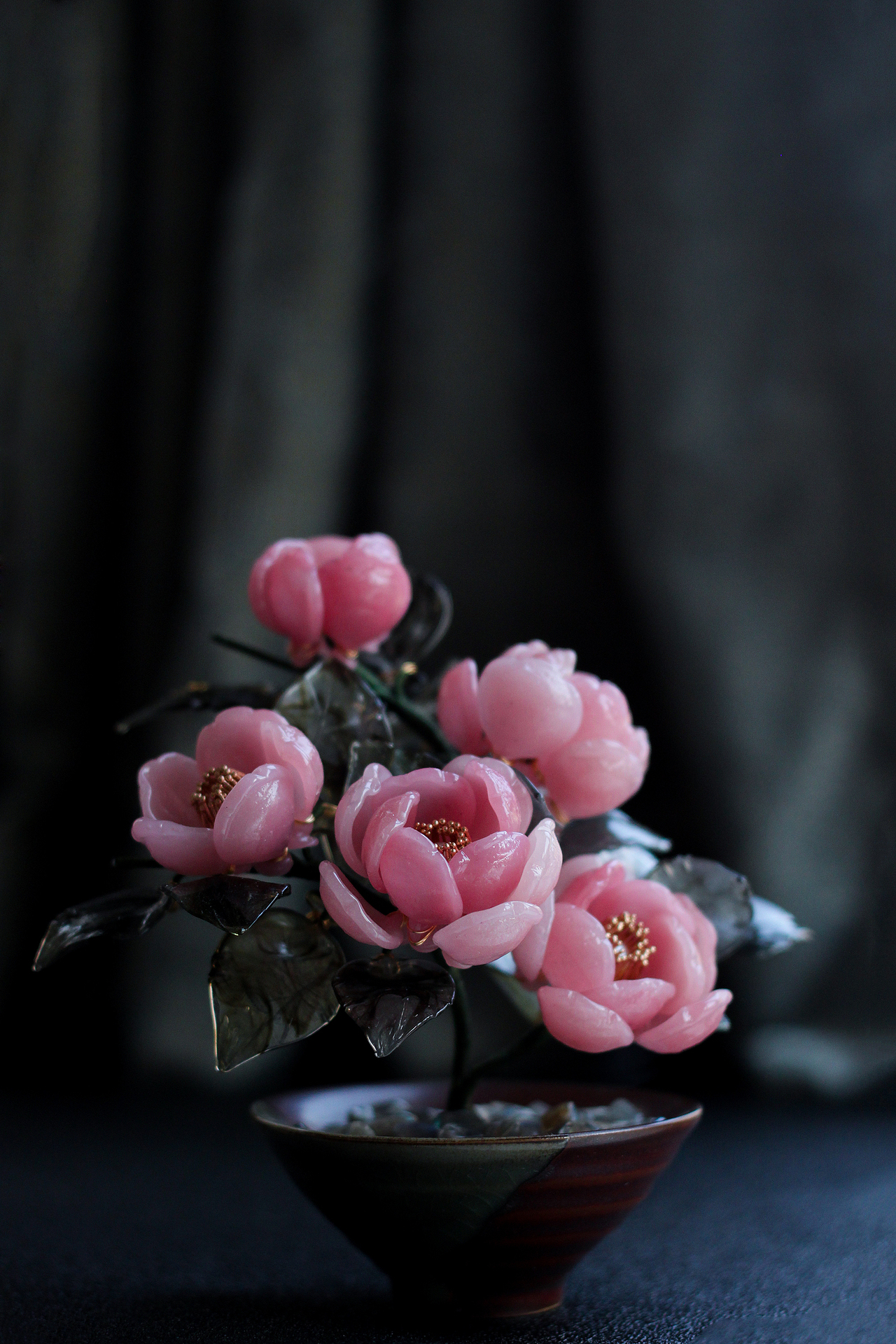 料器花——几盆桌面小摆设