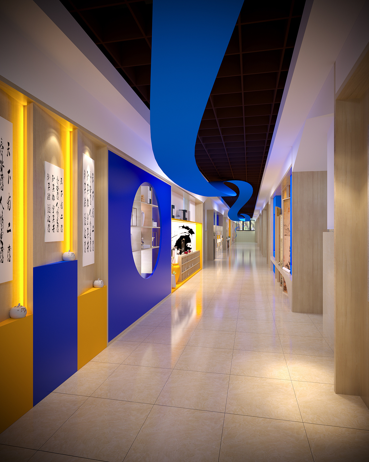 学校过道设计（图ZMjE4NDgzOTY4） - 家装设计 - 站酷设计师王贰小原创素材 - 站酷ZCOOL