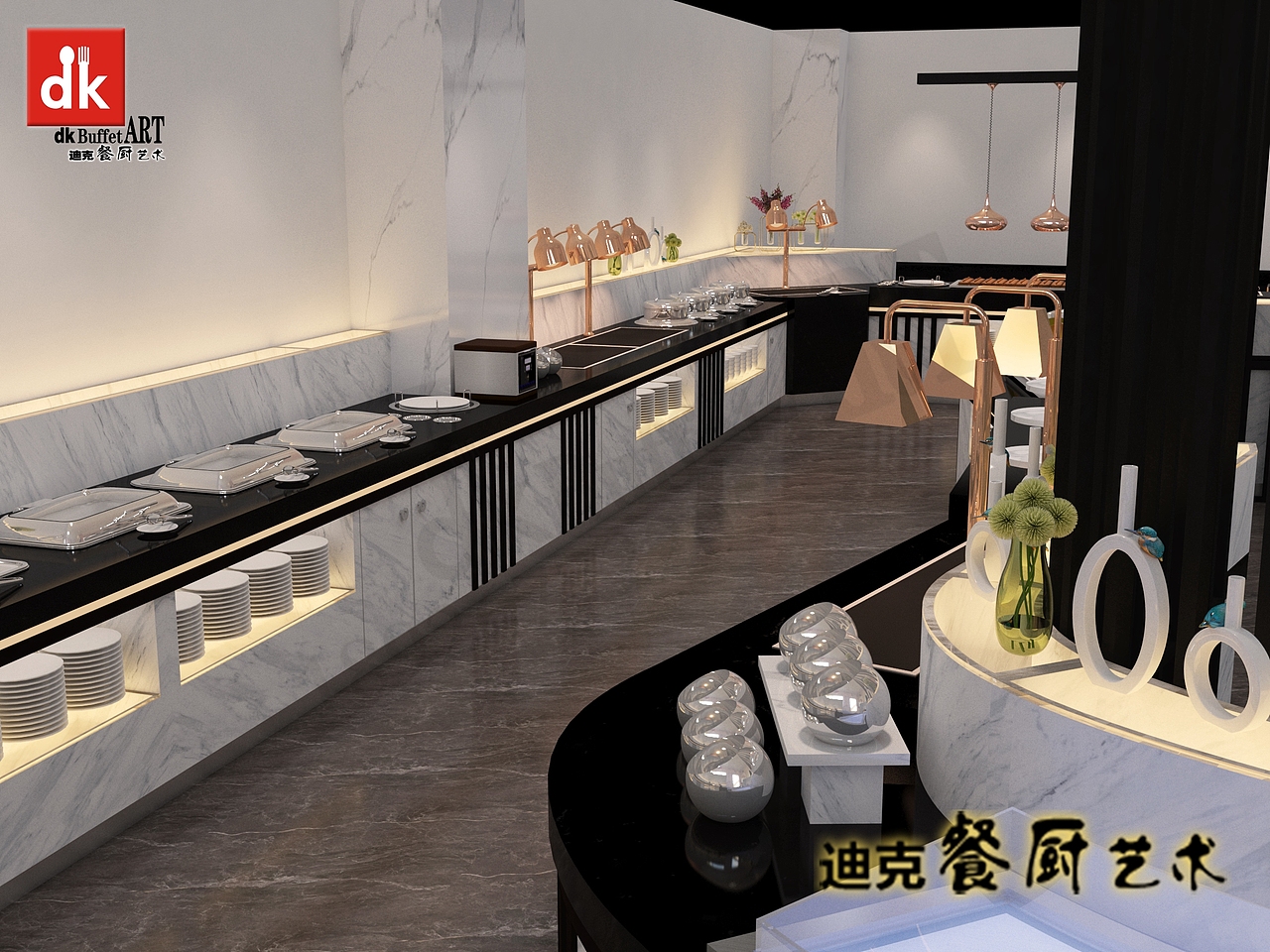 酒店布菲台 公司员工餐厅单位自助餐台蓝光消毒