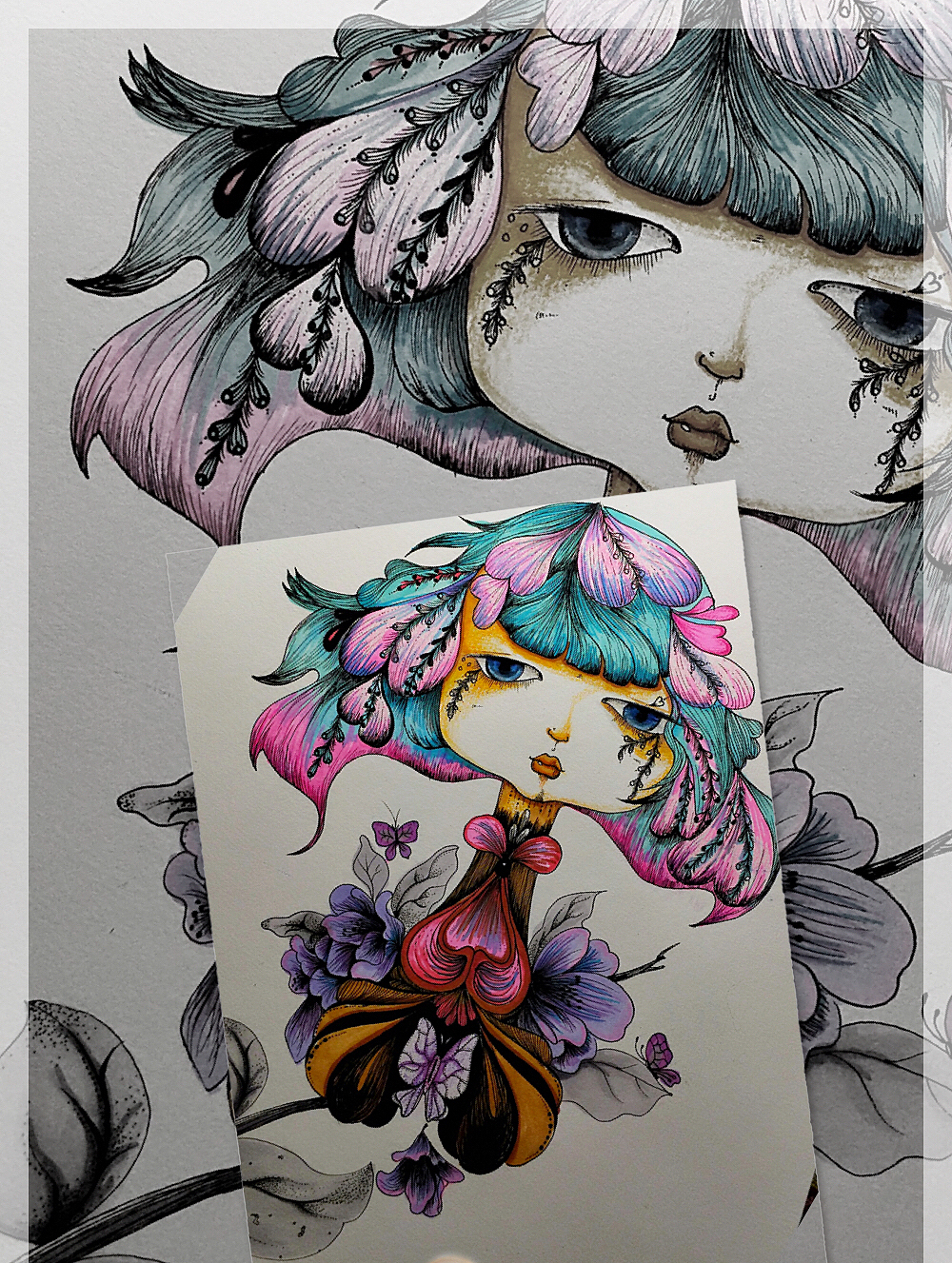 中国风原创插画，纯手绘，装饰画，人物设计，民族风（图ZMTAyNTEzNDg0） - 商业插画 - 站酷设计师兜兜齿原创原创素材 - 站酷ZCOOL