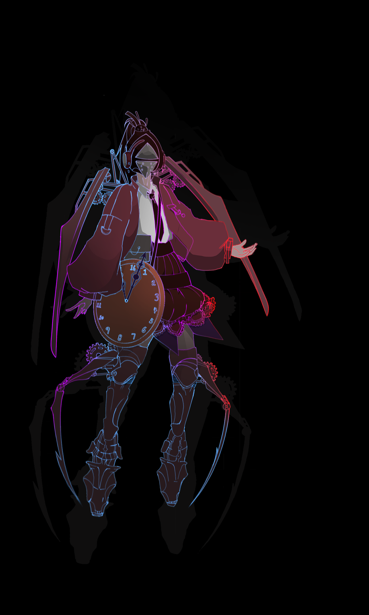 我的粉红小破伞拟人(逐渐没了伞的样子)