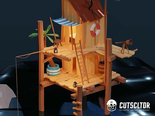 Blender-海中木屋