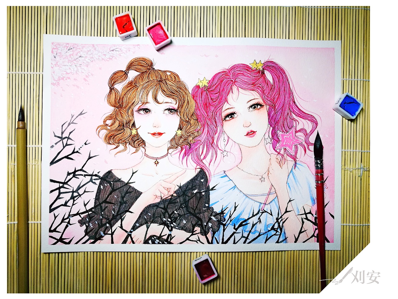 桃花气暖玉生香 水彩手绘（图ZOTAwMjA0MjQ=） - 创作习作 - 站酷设计师刈安L原创素材 - 站酷ZCOOL