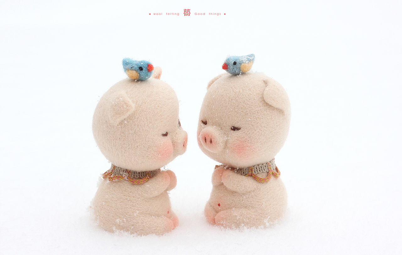 囍囍的羊毛毡 之 2019猪福到