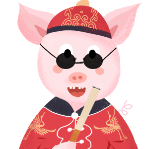 Chinese Wave couple pig 国风CP猪