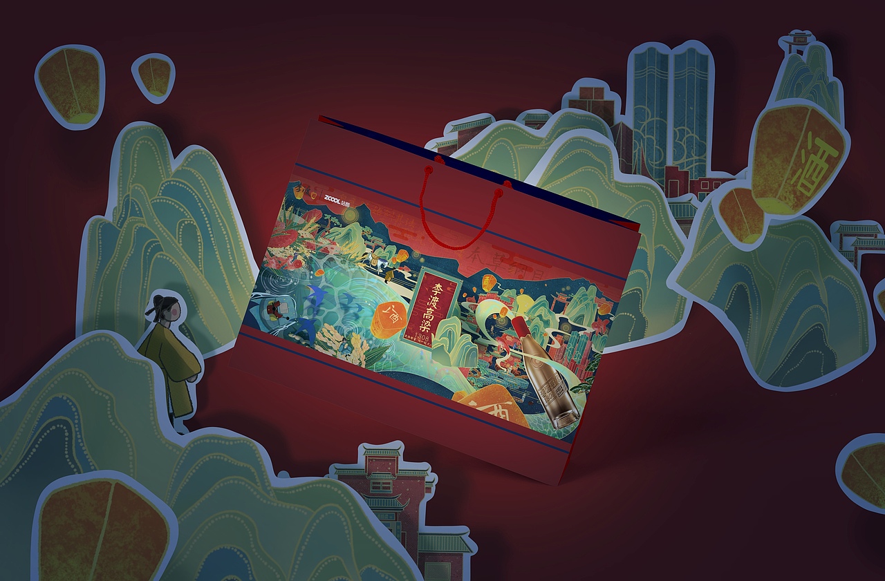 李渡·时间长河（图ZMjU1MjIyNjU2） - 海报 - 站酷设计师麻辣兔头的插画原创素材 - 站酷ZCOOL