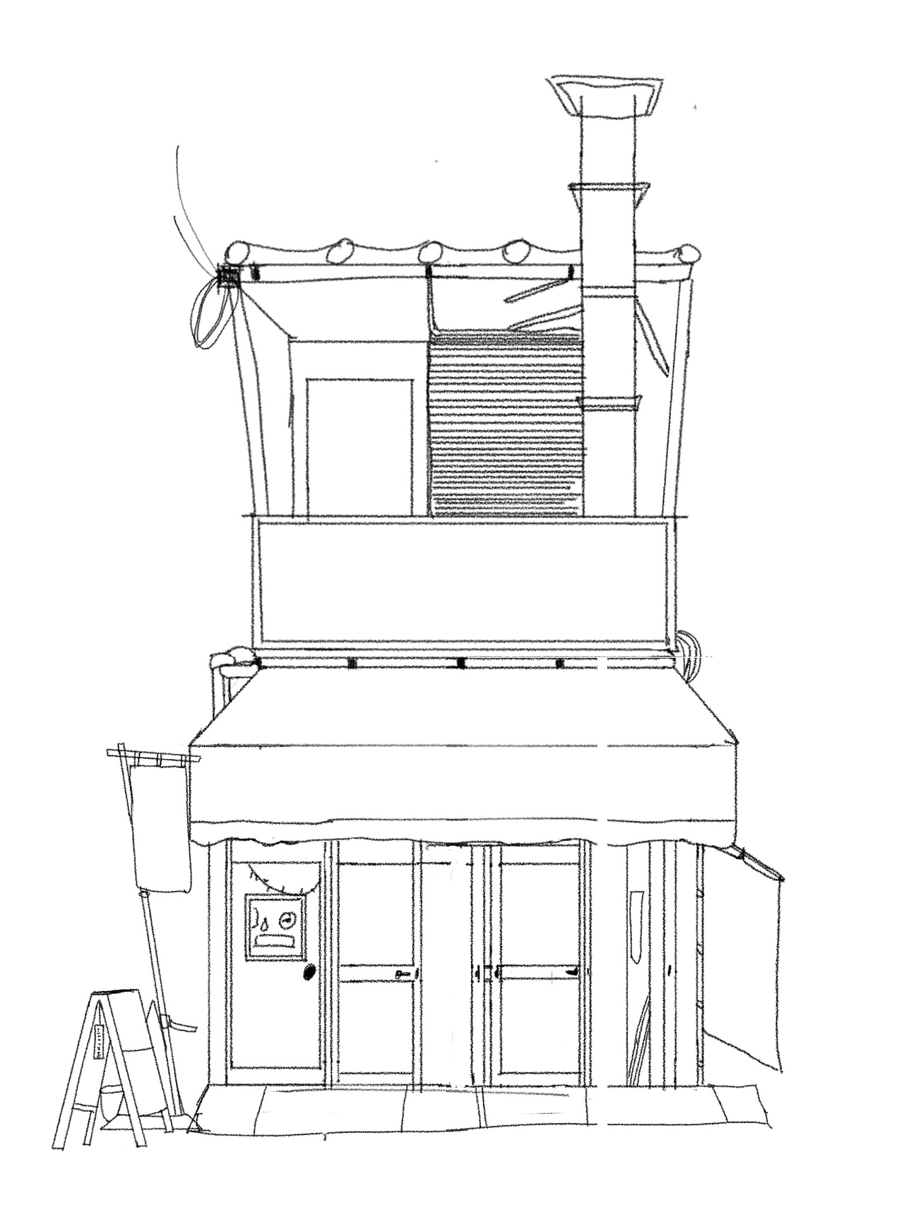 用procreate画《东京老铺》——山根肉铺（图ZMjU4MTI1MjQ4） - 创作习作 - 站酷设计师瘦不由己原创素材 - 站酷ZCOOL