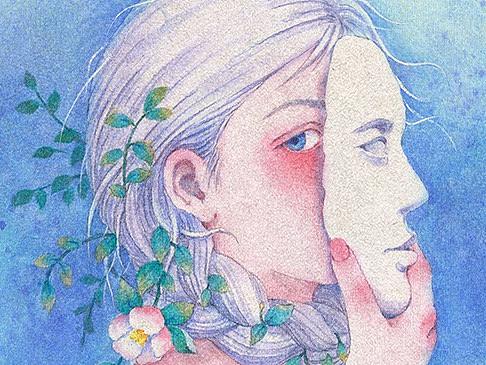 水彩手绘花与少女系列N步骤