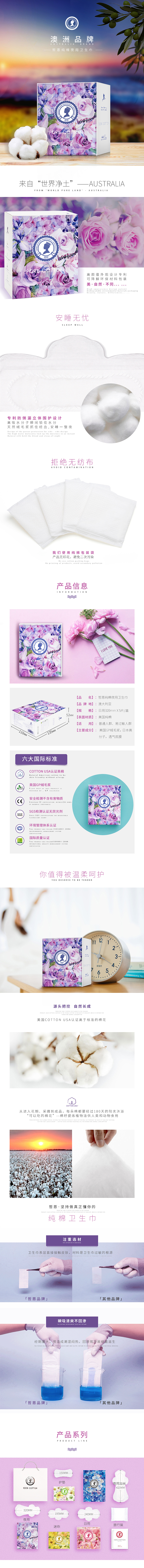 电商作品——哲恩女性私护夜用姨妈巾详情页