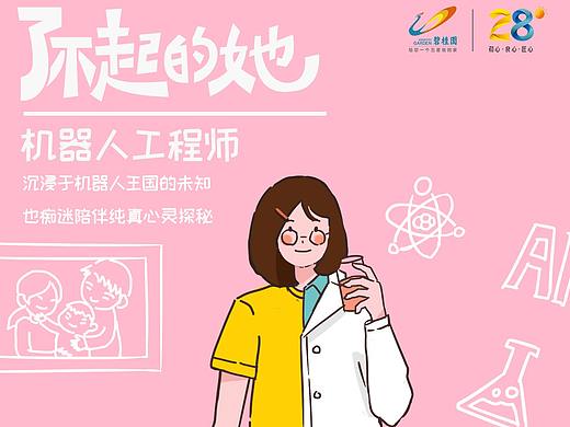 为碧桂园公众号创作的一组38女神节疫情海报
