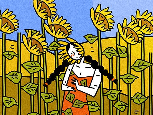 为清扬（新加坡）画的一张插画以及一月的练习。