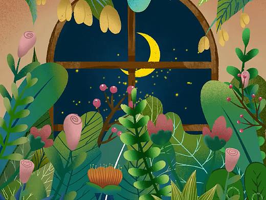 森系小插画——花房生机（个人主页-ZNTQ0MzM1OTY=） - 艺术插画 - 站酷设计师瘦不由己原创素材 - 站酷ZCOOL