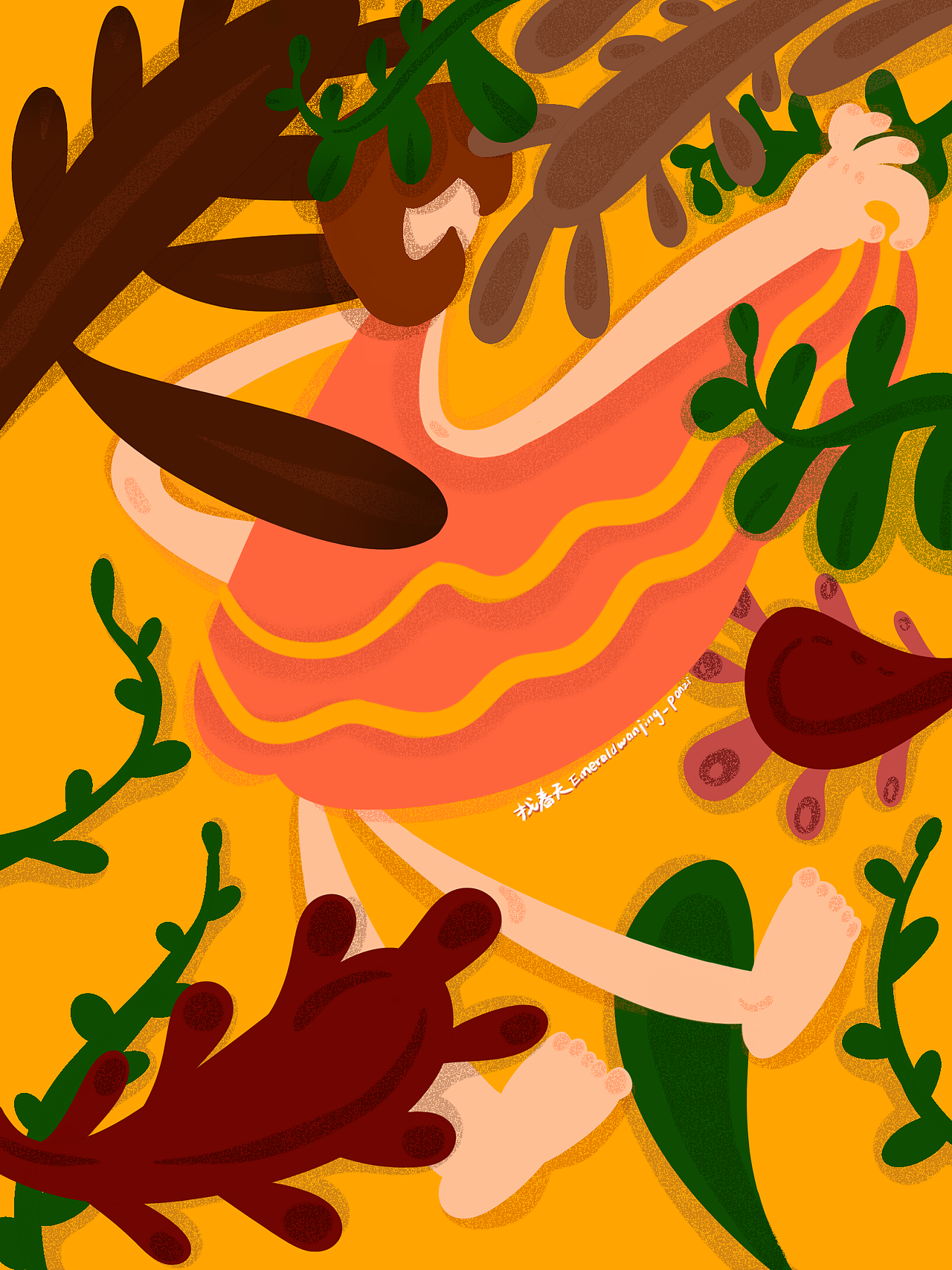 找春天|插画|艺术插画|盘子emerald_原创作品-站酷zcool