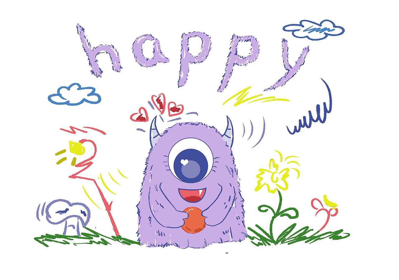 开心小怪兽衣服印花~小莲小莲