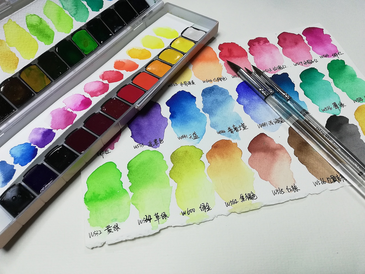颜料:毕加索24色/美捷乐18色24色最近制作的一些水彩色卡.