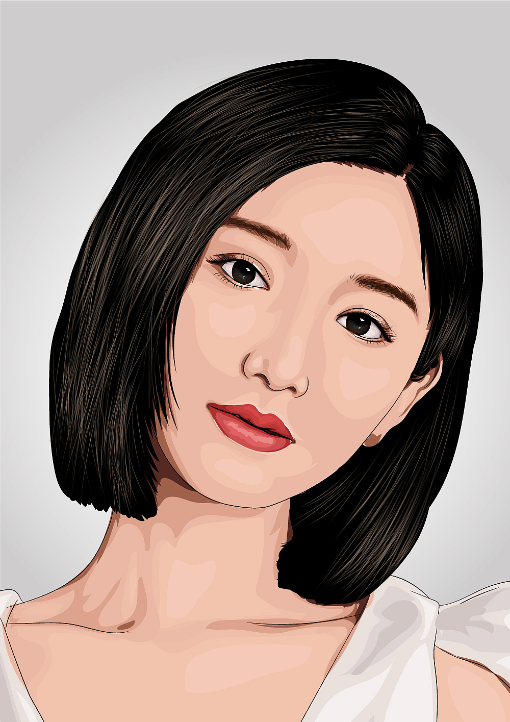 ai鼠绘插画人物头像