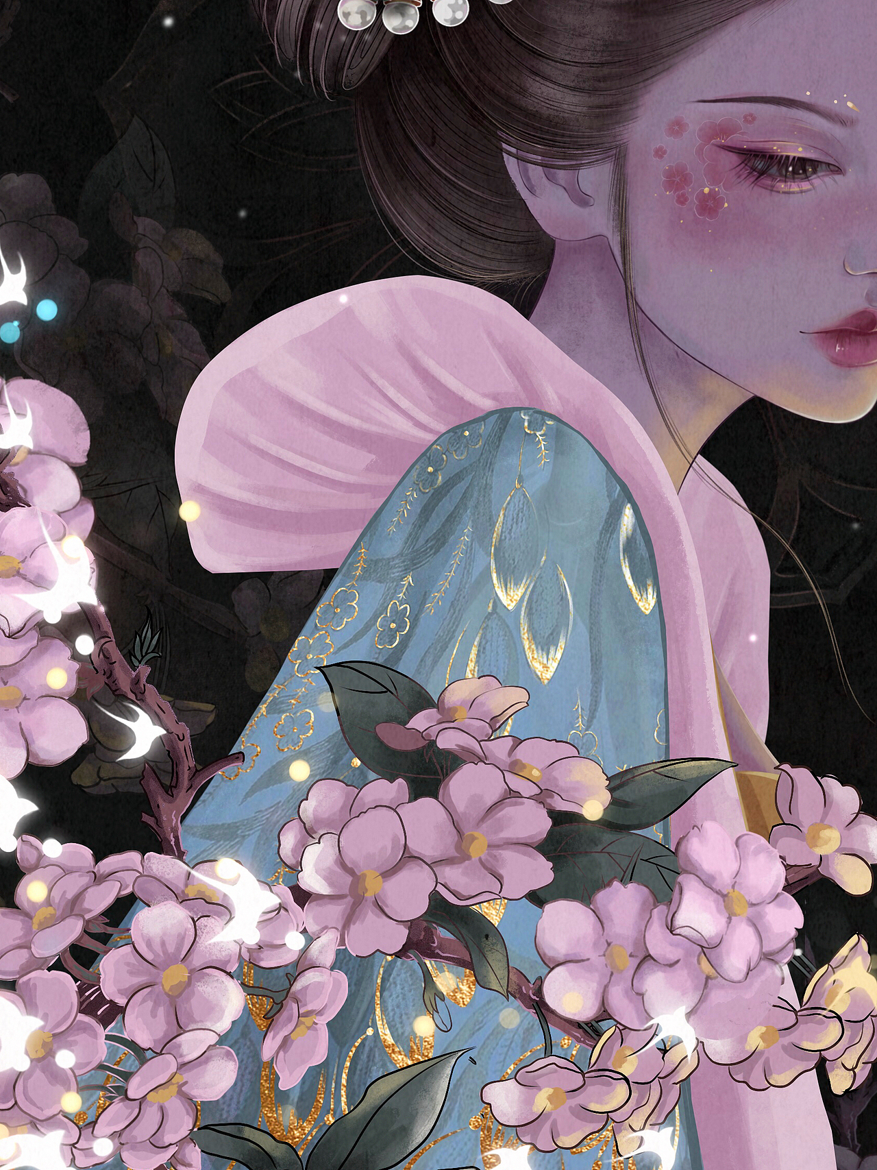 花妖系列-桃花绽放-原创古风插画