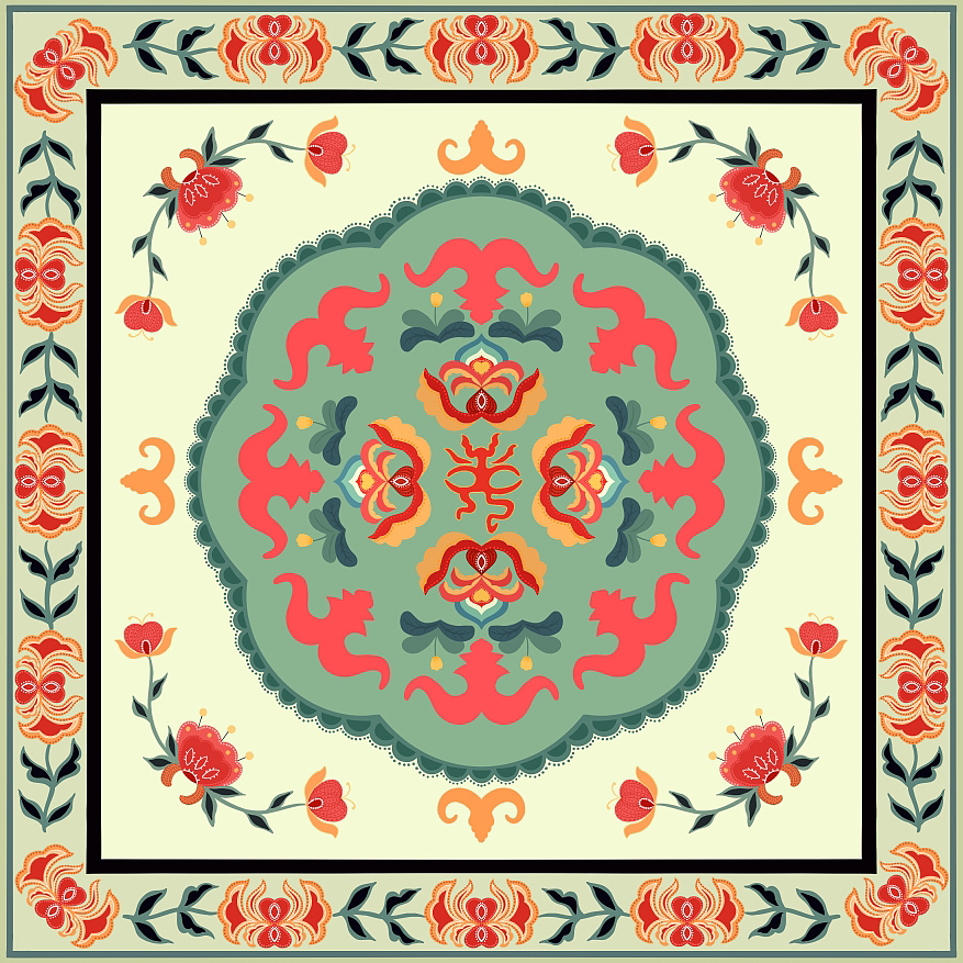 羌族花卉纹样图案设计