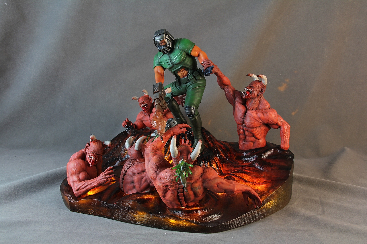 《DOOM》游戏插画立体化场景 First 4 Figures 品牌产品打样（图ZMjM4MDkyNTY=） - 手办/模玩 - 站酷设计师煜恒KENG原创素材 - 站酷ZCOOL