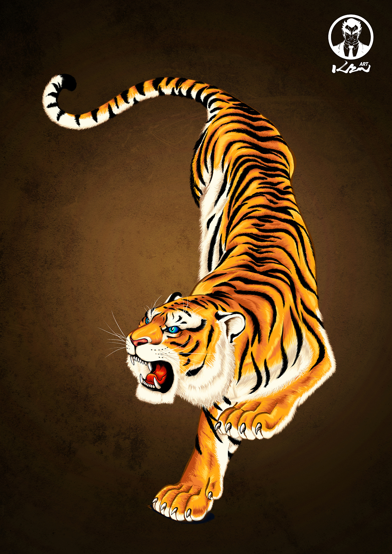 神魔系列插画习作之虎凤呈祥