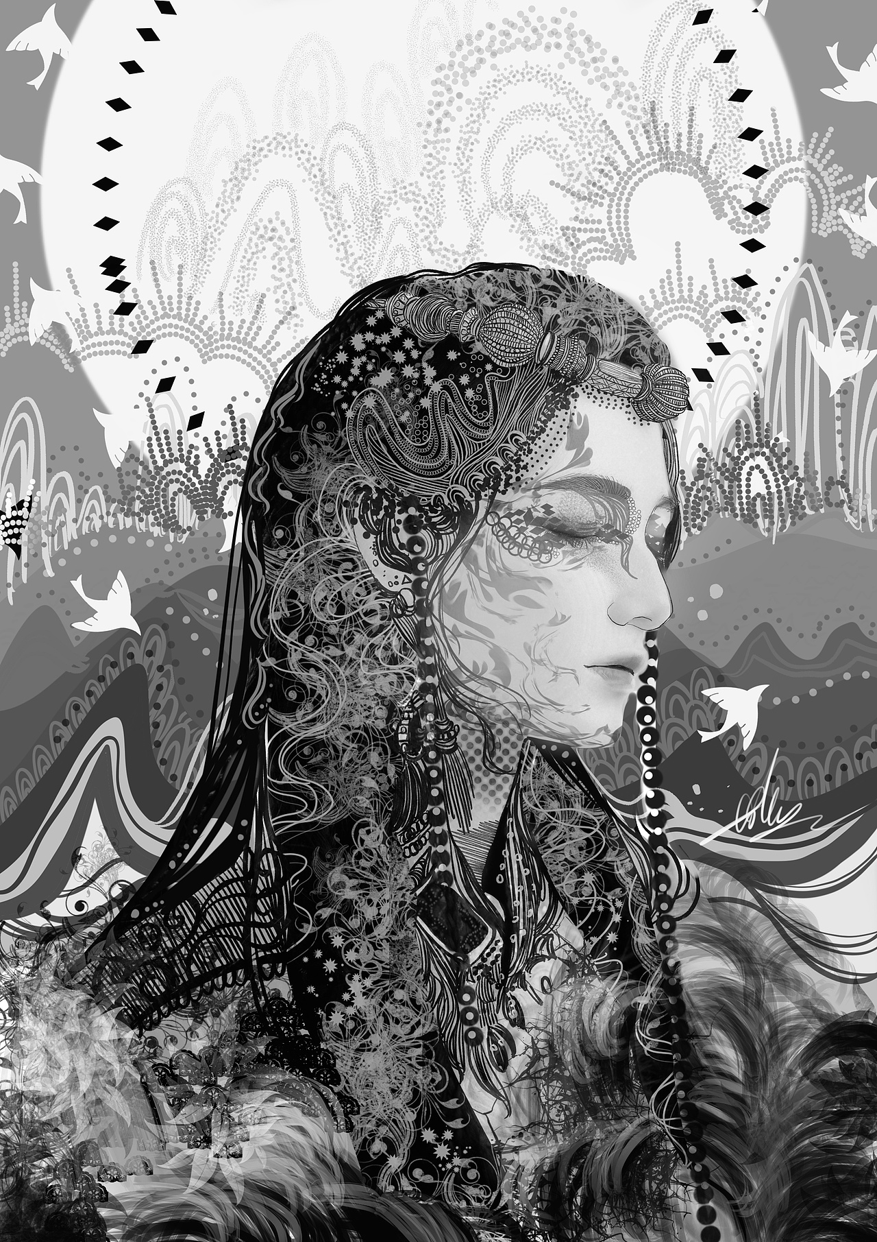 神明的少女|插画|创作习作|狗不狗_原创作品-站酷zcool