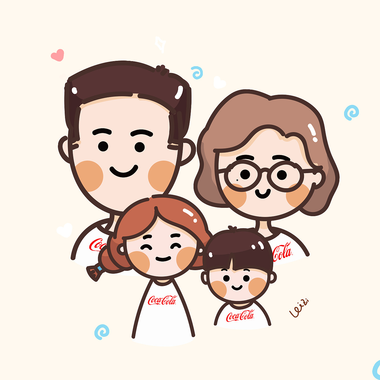 家庭漫画图简单4个图片