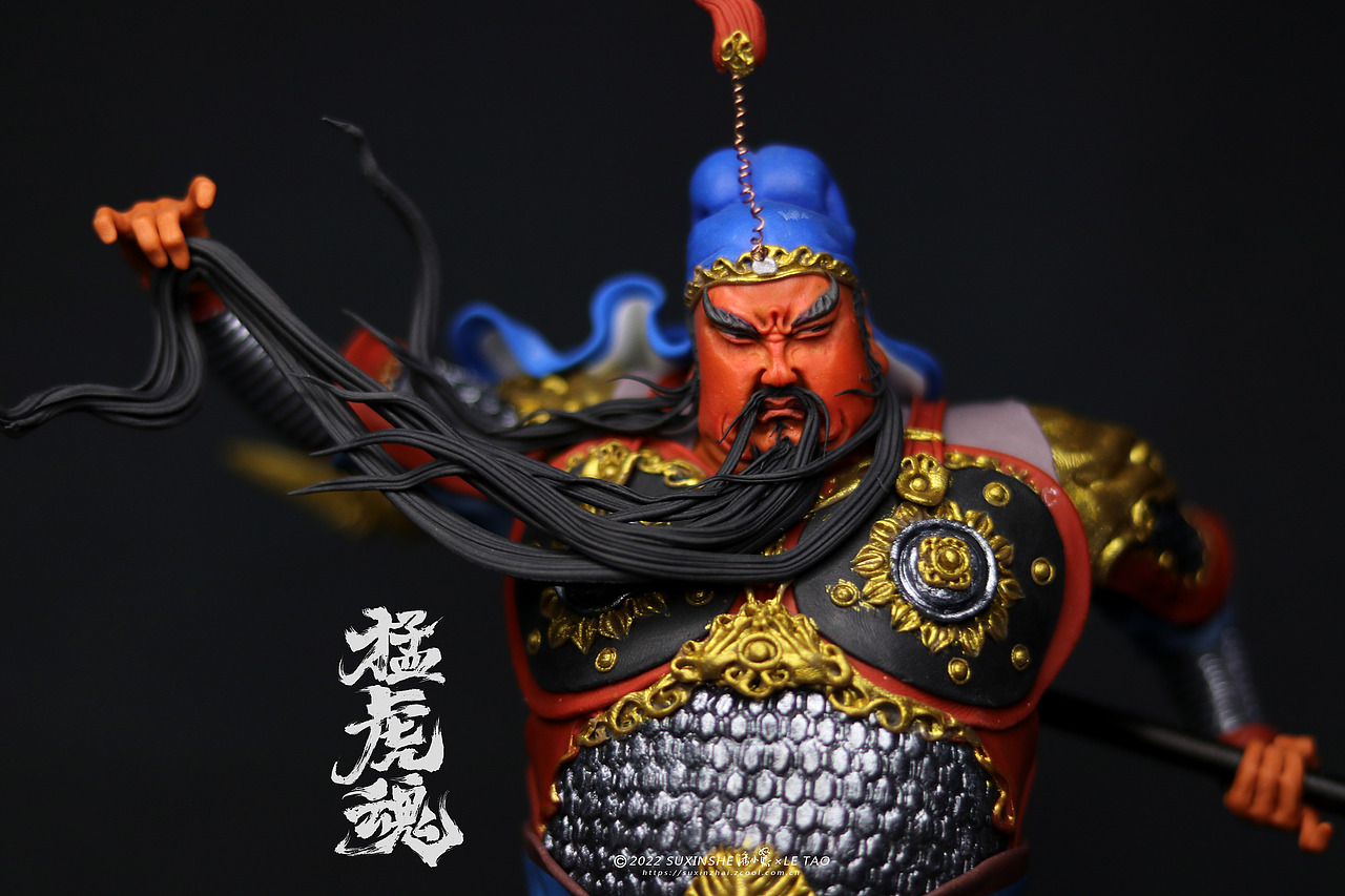 手捏粘土人偶手办三国演义关羽面塑彩塑【塑新斋潘纪】