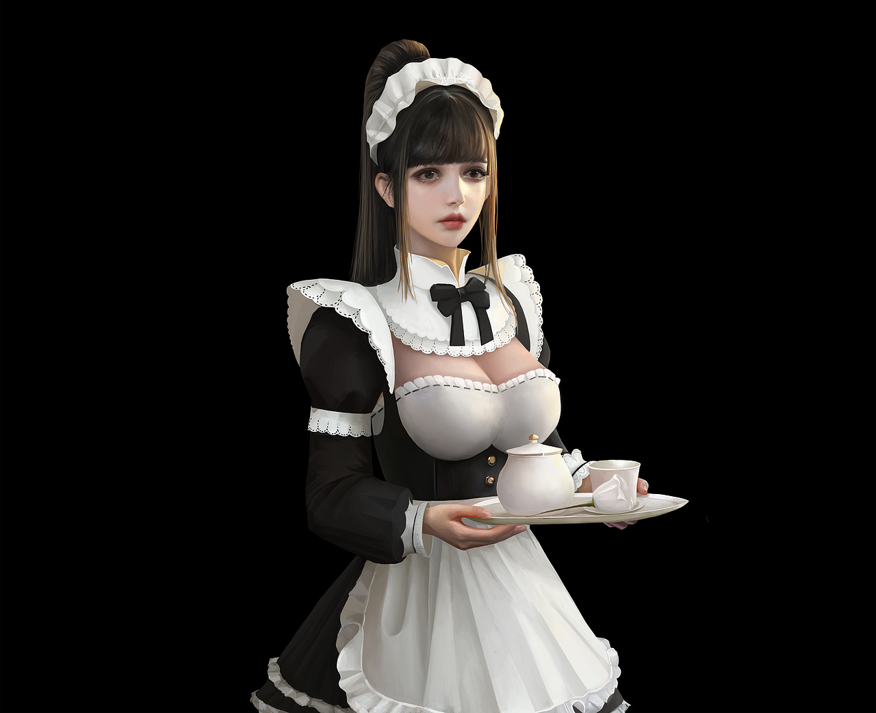 女仆|插画|游戏原画|s白羊_原创作品-站酷zcool
