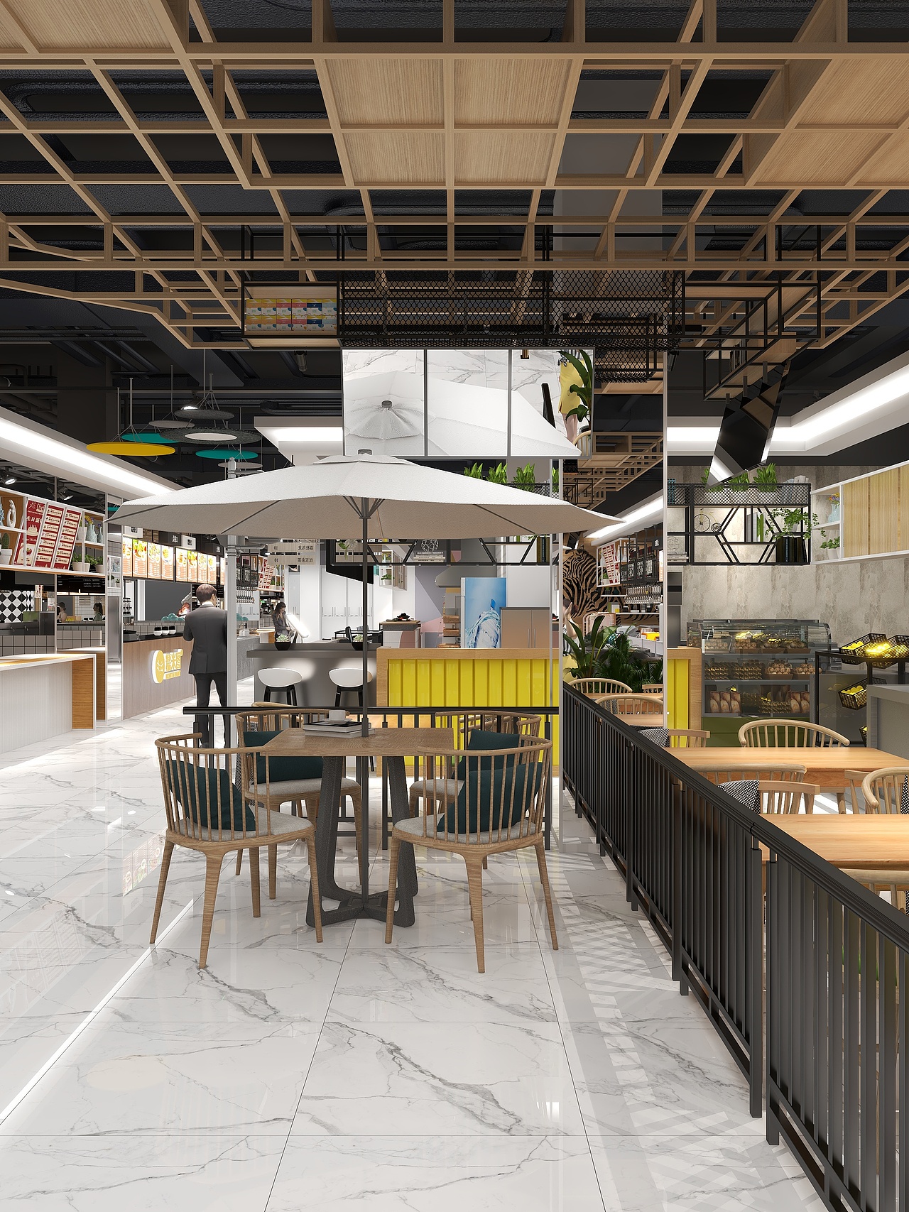 河南平市某地商业空间餐饮区方案(改造区域)