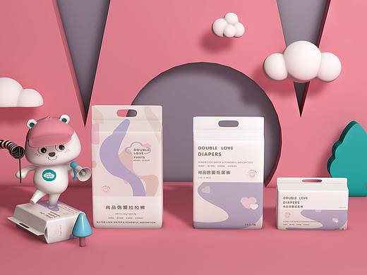 纸尿裤包装3D立体效果图