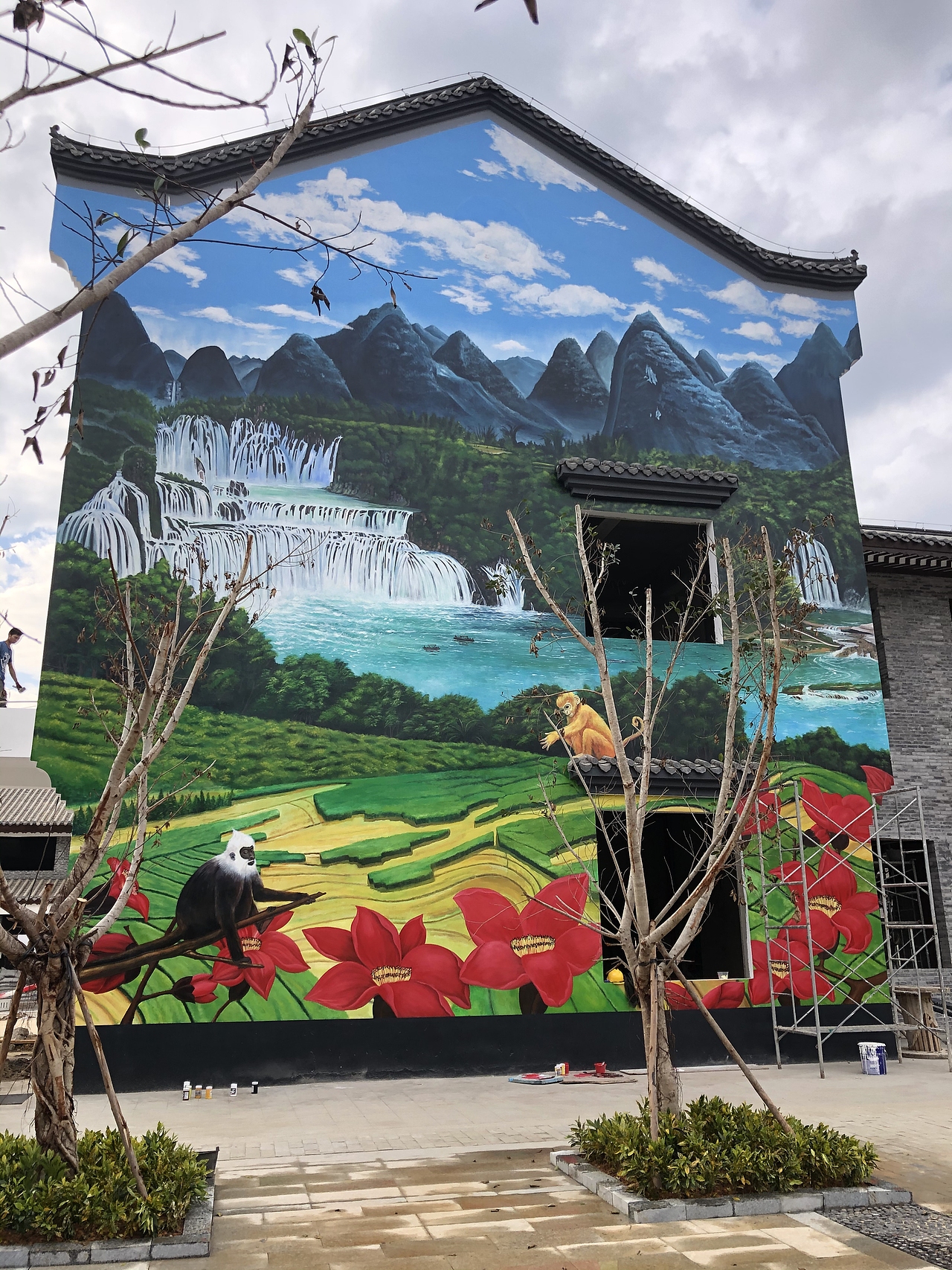 墙绘主题背景手绘（家装背景，工装背景）景点文化打造（图ZMjE1MDc0MjQ4） - 新锐潮流插画 - 站酷设计师壁尚手绘贵州墙绘原创素材 - 站酷ZCOOL