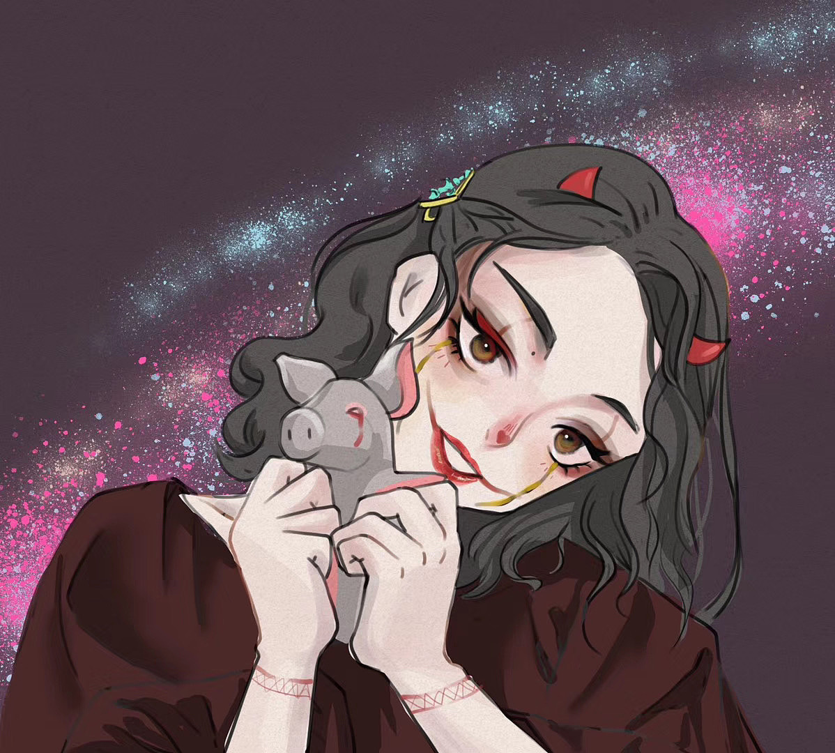 一组少女头像练习