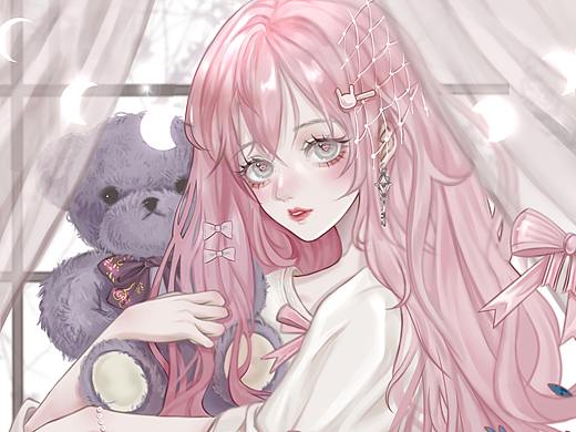 少女的小熊（個(gè)人主頁(yè)-ZNTQxMjY1MTY=） - 商業(yè)插畫(huà) - 站酷設(shè)計(jì)師閏途設(shè)計(jì)工作室原創(chuàng)素材 - 站酷ZCOOL