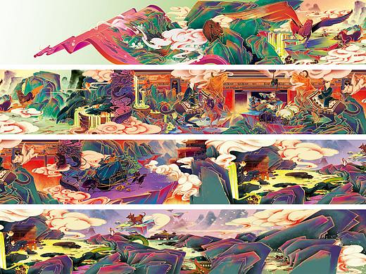 【山河贺岁图】/牛年插画长卷  /牛气冲天  牛年大吉  