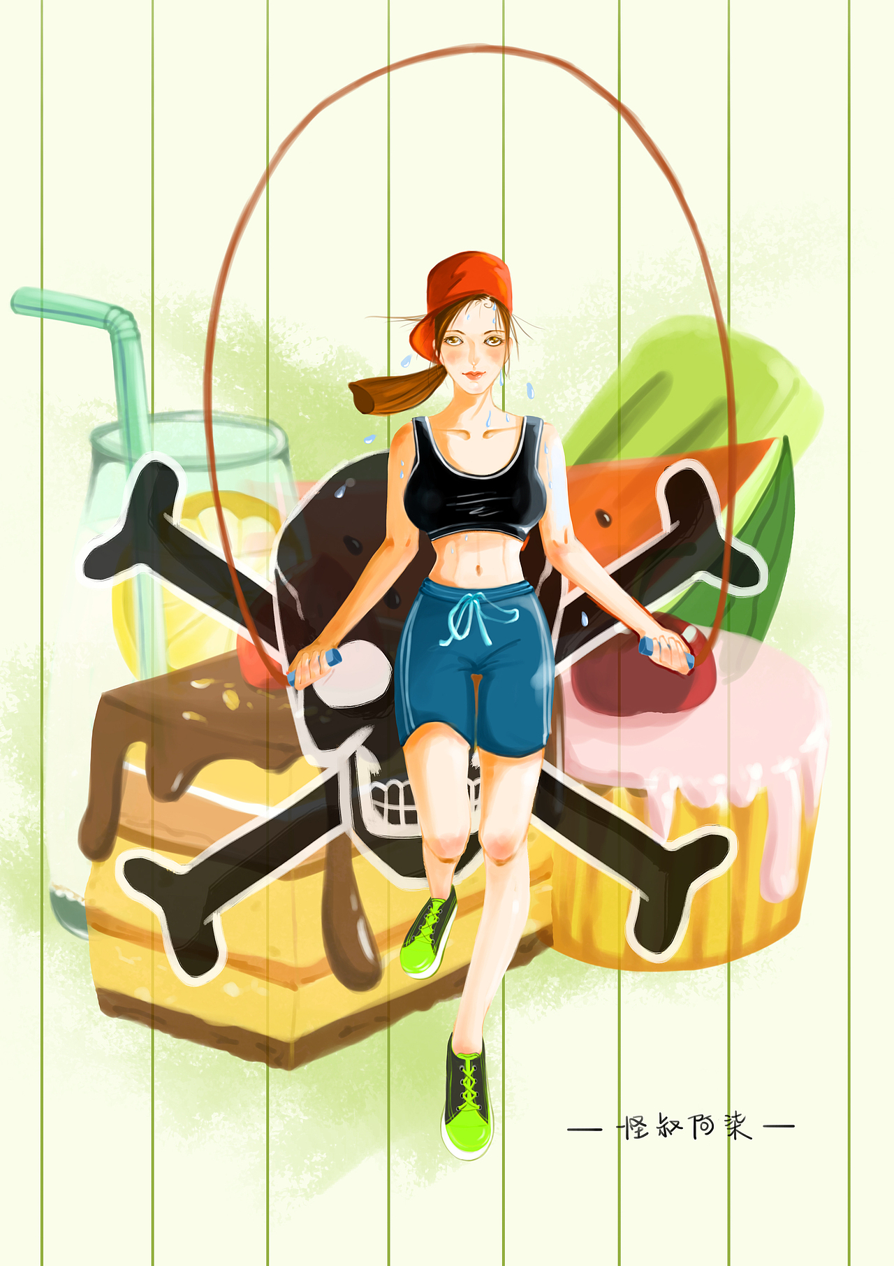 运动（图ZMzE5NTQzNjg=） - 商业插画 - 站酷设计师怪叔阿柒原创素材 - 站酷ZCOOL