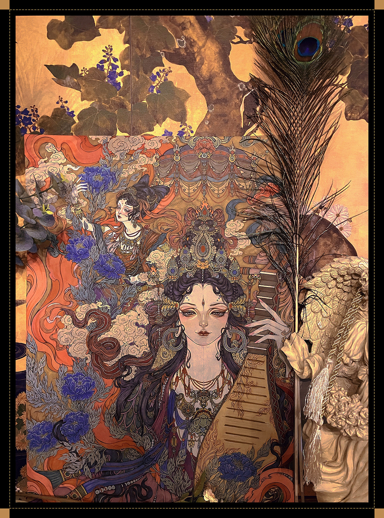妙音佛母（图ZMjg3NTAwODQ0） - 艺术插画 - 站酷设计师蓝斓岚原创素材 - 站酷ZCOOL