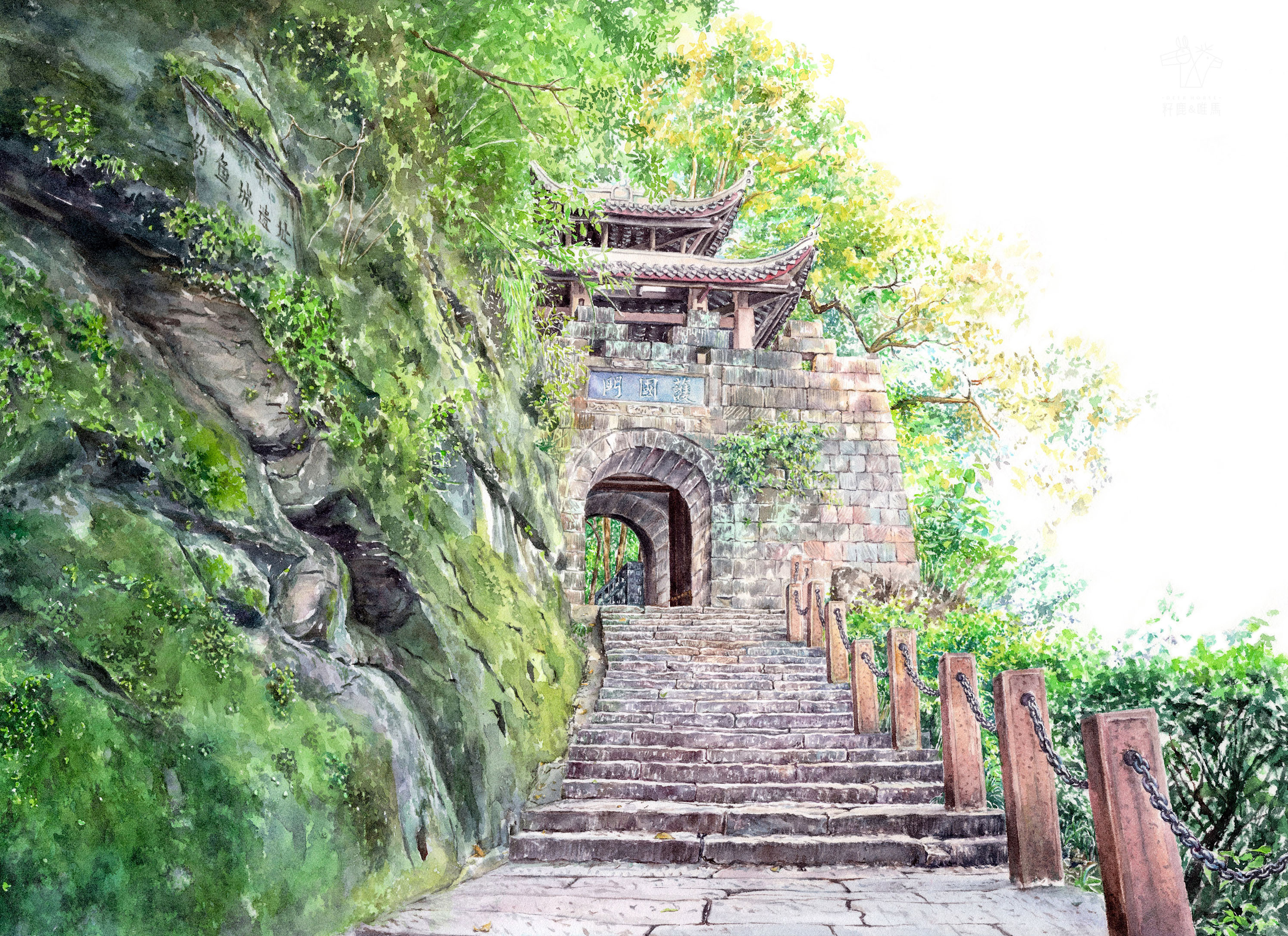 钓鱼城 · 护国门|纯艺术|绘画|籽鹿唯马 - 原创作品 - 站酷 (zcool)