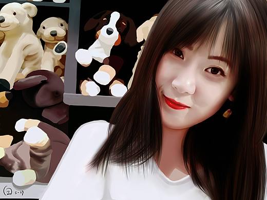 玩偶世界手绘原创人物插画