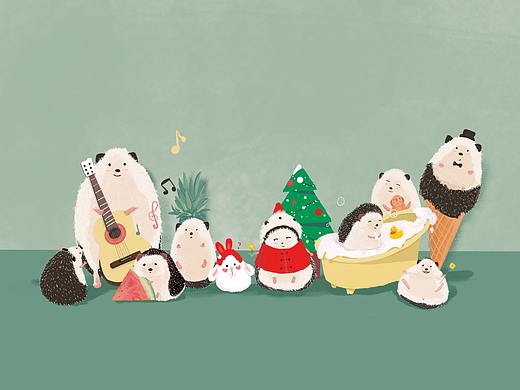 小刺猬插画练习
