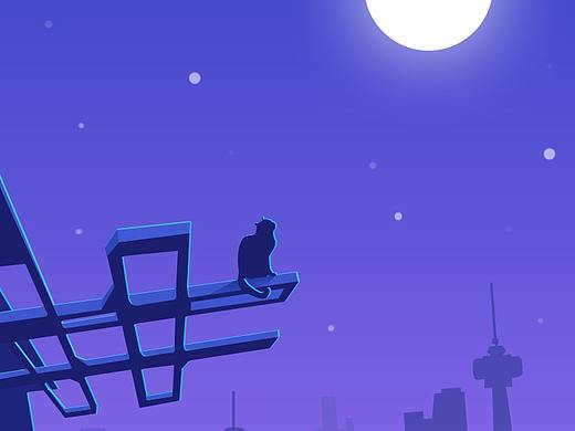 两个扁平渐变插画