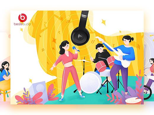 Beats系列产品 插画海报设计