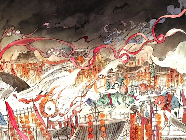 《饕餮记2》小说封面手绘过程