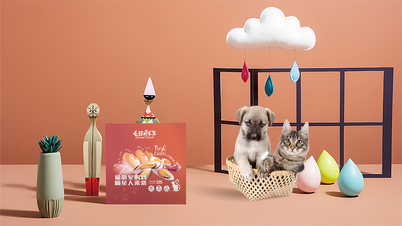 毛孩鲜生湿猫粮包装设计升级