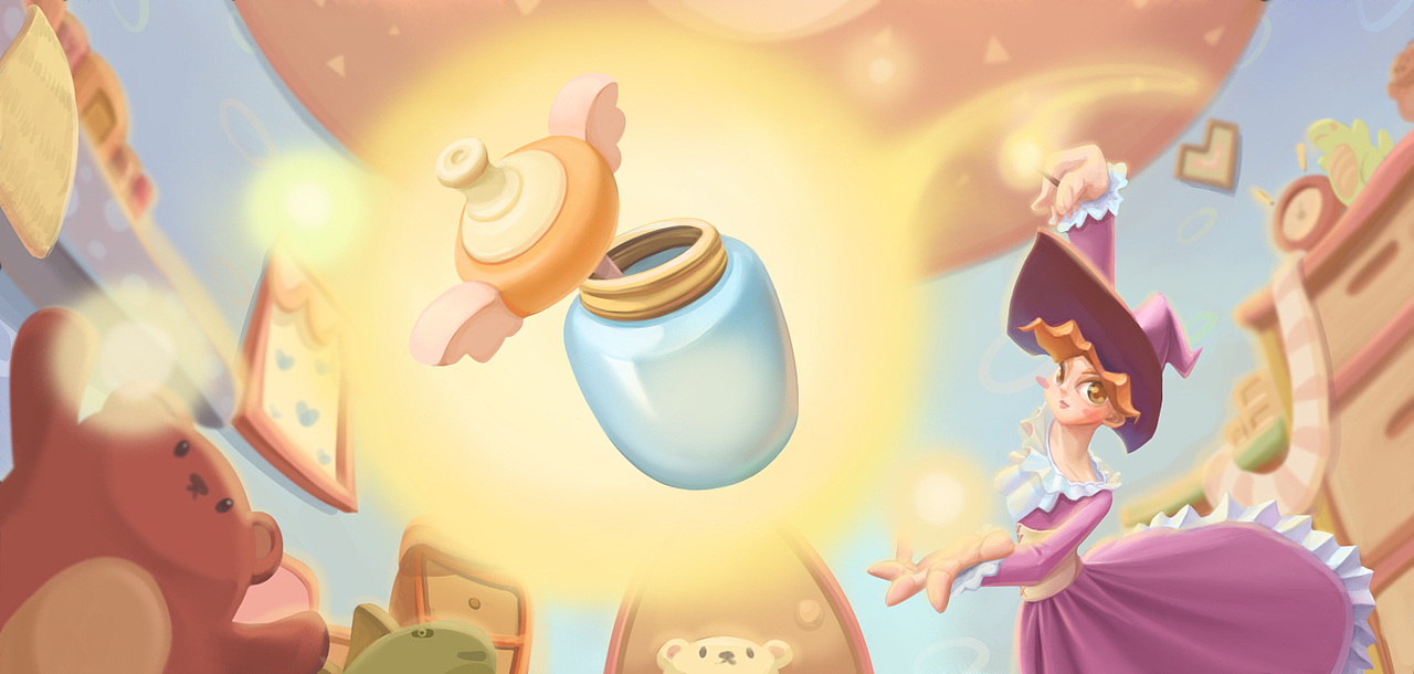 魔法妈妈动态图及部分绘制过程步骤图（图ZMTE5MzQ3NjUy） - 商业插画 - 站酷设计师lypping梁平平原创素材 - 站酷ZCOOL