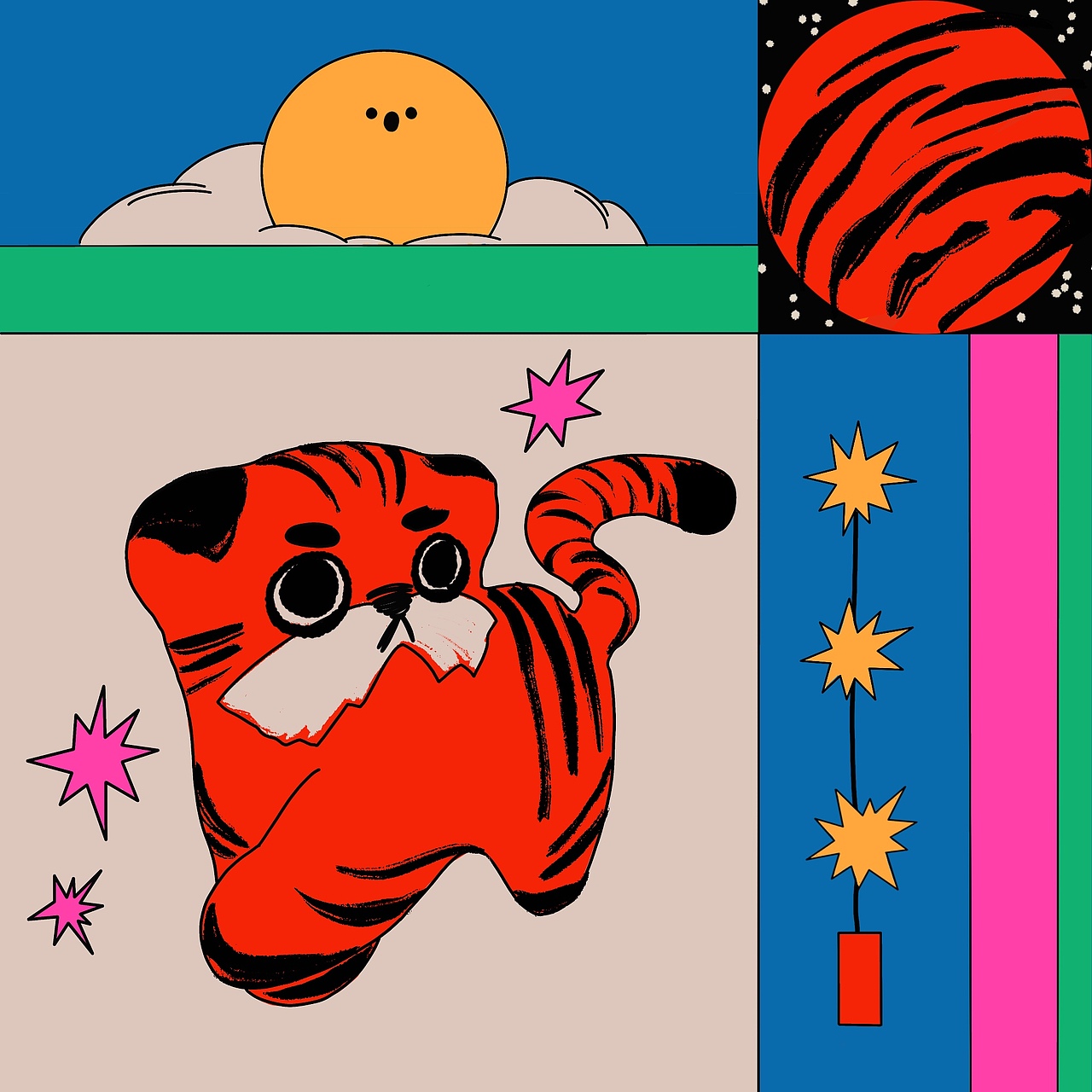 虎（图ZMjg0NTc0ODMy） - 艺术插画 - 站酷设计师废画三千M原创素材 - 站酷ZCOOL