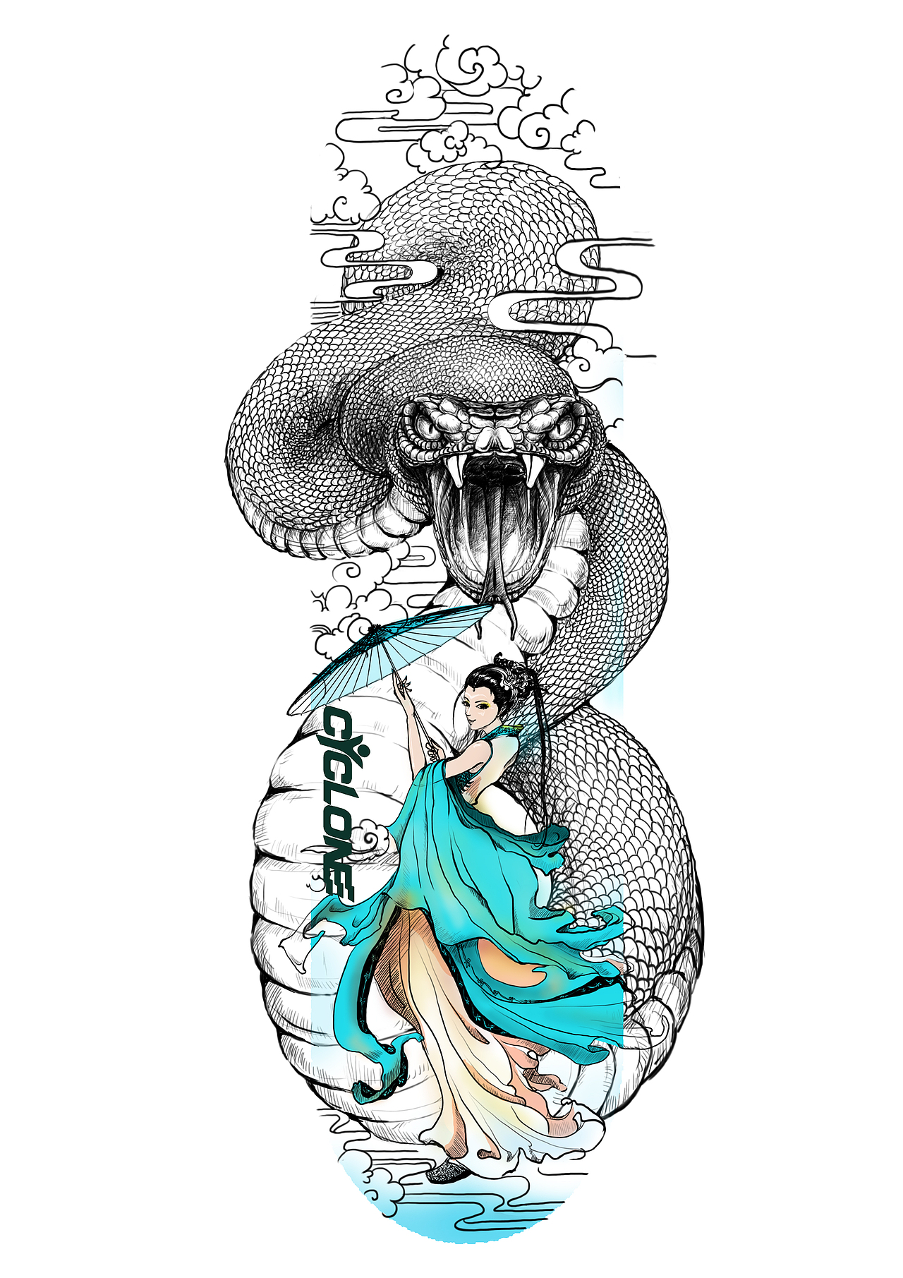 中国神话为题材的《白娘子传奇》滑板板面设计过程(图ZMTkxMzE3MjA=) - 商业插画 - 站酷设计师24mortal原创素材 - 站酷ZCOOL
