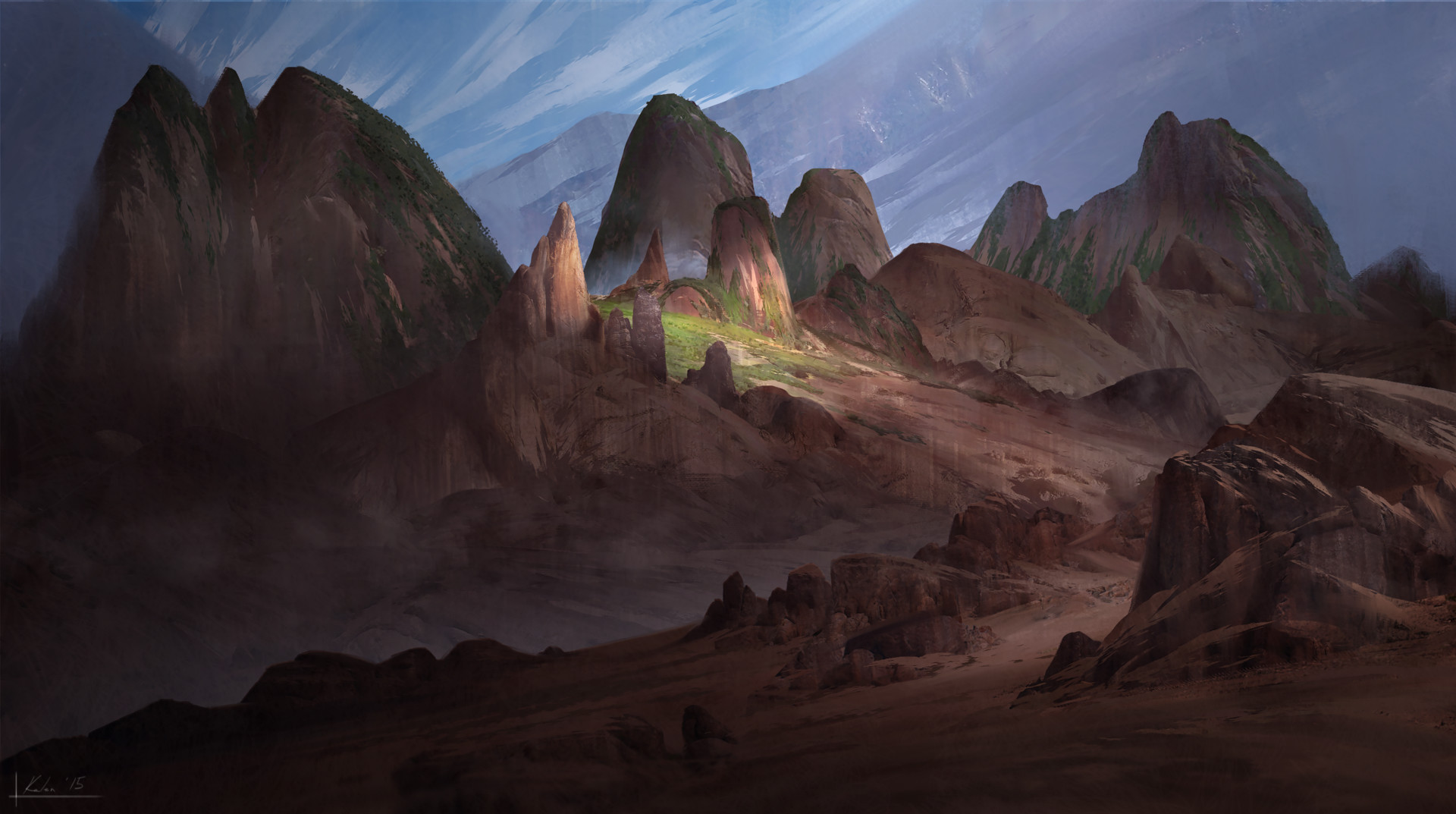 星球大战Ⅰcg原画师kalen个人作品自然场景篇