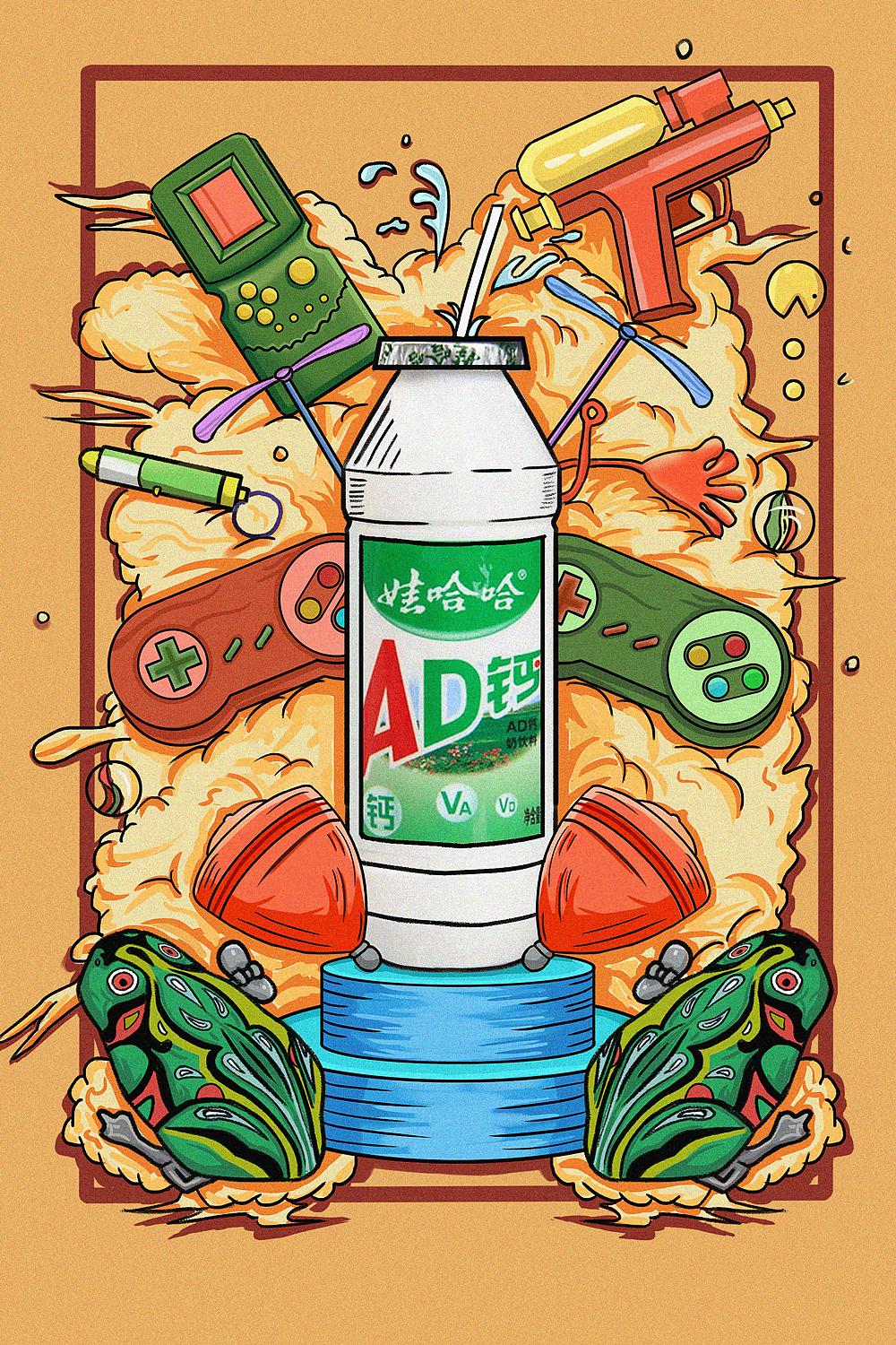 《童年回忆》（图ZMjM4MDg3MDMy） - 商业插画 - 站酷设计师画画的清净原创素材 - 站酷ZCOOL